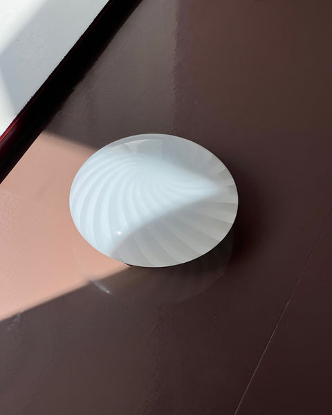 Vintage Murano white swirl ceiling/wall lamp (D38)