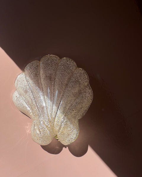 Vintage white/golden Murano shell wall lamp