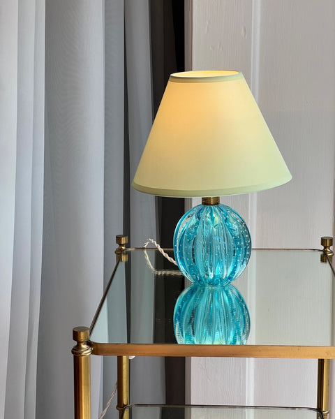 Vintage blue Murano table lamp (with shade)