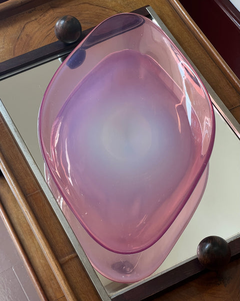 Vintage large opal pink Murano dish/bowl