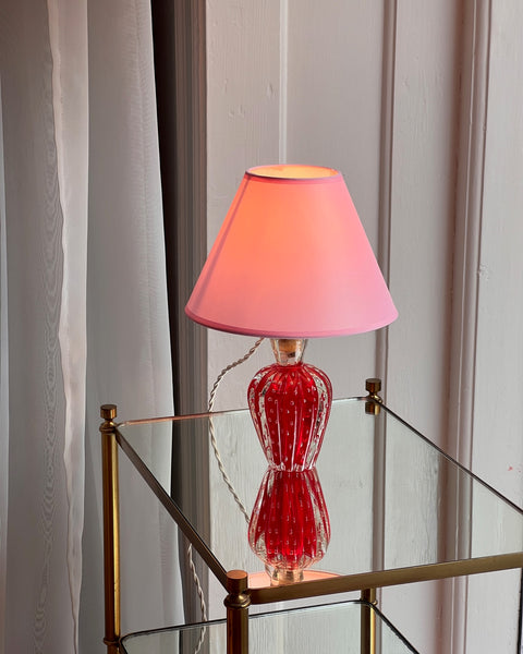 Vintage red Murano table lamp