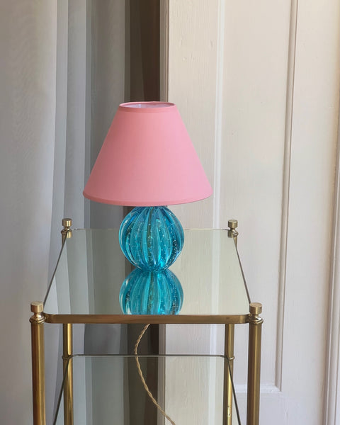 Vintage blue Murano table lamp (incl lampshade)