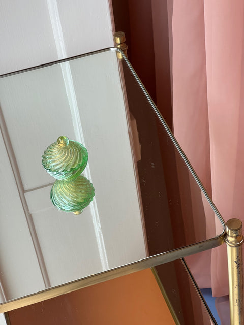 Vintage golden / green Murano bonbonniere