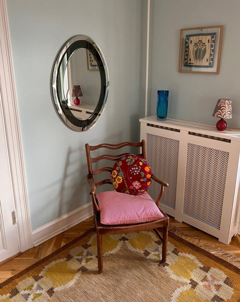 Vintage yellow flat weave rug by Ingegerd Silow (IS)