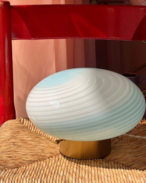 Vintage Murano blue/white swirl ceiling/wall lamp (D26)