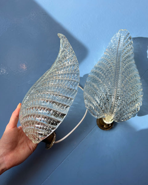 Vintage Murano leaf wall lamp (2 available)