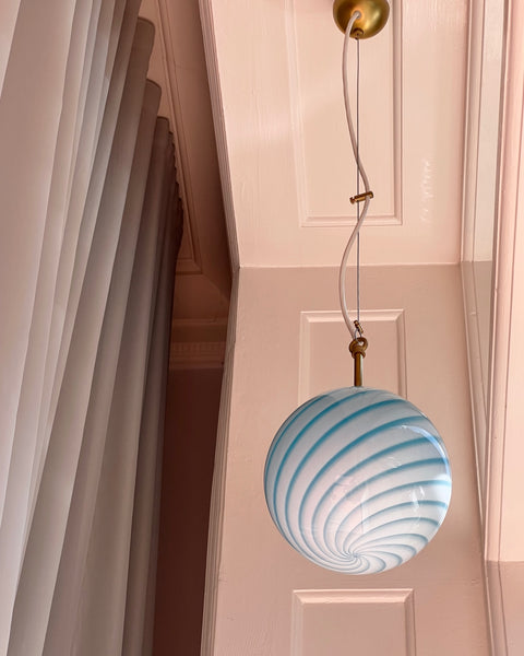 Ceiling lamp - Aqua blue swirl (D20) (Available upon request)