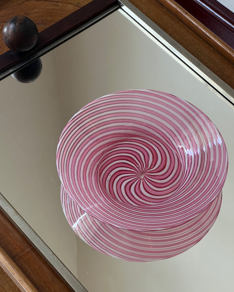 Vintage pink swirl Murano bowl/dish