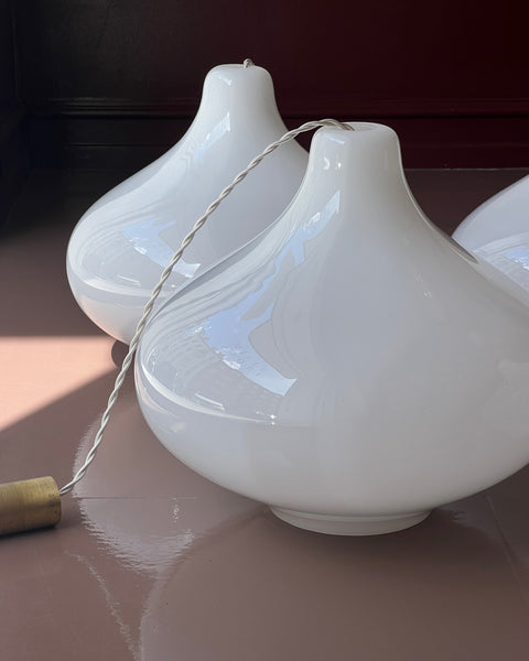 Vintage Massimo Vignelli opal white ceiling lamp