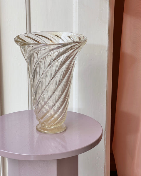 Vintage golden / clear swirl Murano vase