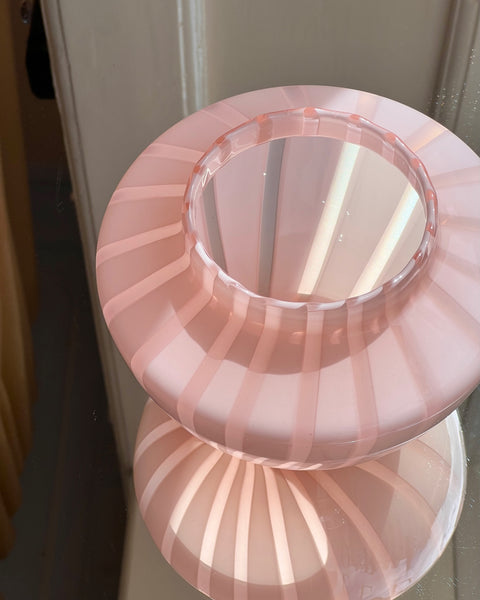 Vintage pink Murano vase with stripes