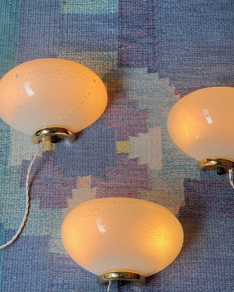 Vintage white/silver Murano wall lamp (3 available)