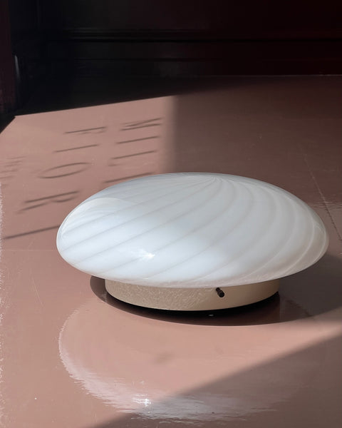Vintage Murano white swirl ceiling/wall lamp (D28)