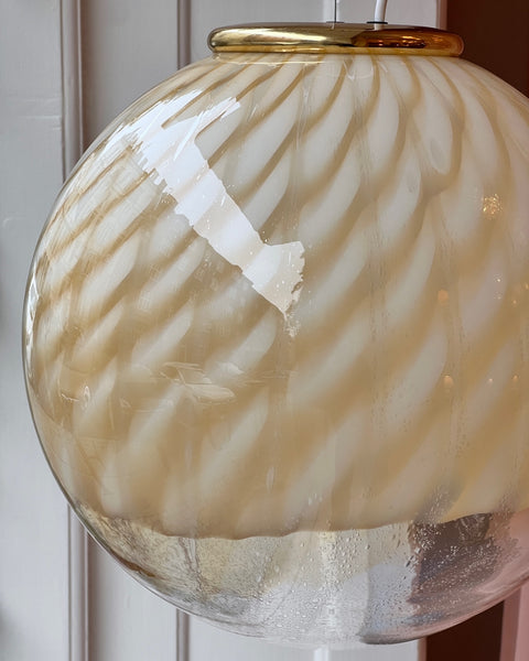 Vintage golden/cream clear Murano ceiling lamp (D40)