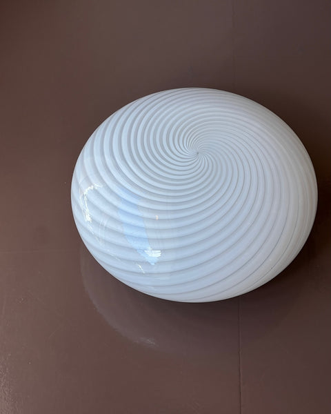 Vintage Murano white swirl ceiling/wall lamp (D38)