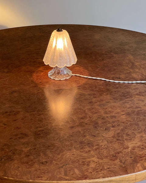Vintage clear/frosted Murano table lamp