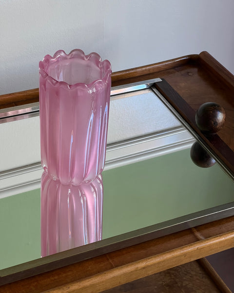 Vintage opal pink Murano vase