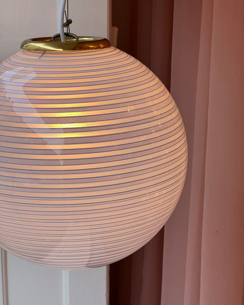 Vintage Murano light blue swirl ceiling lamp (D35)