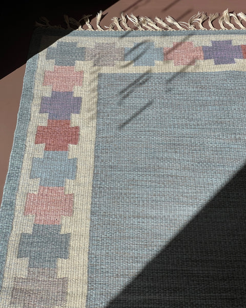 Vintage flat weave rug by Ingegerd Silow (IS)