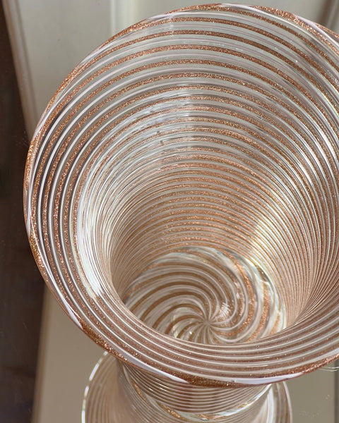Vintage golden swirl Murano vase