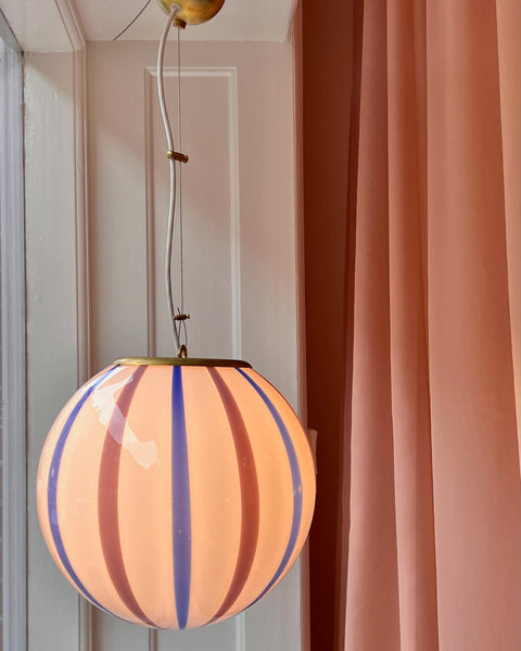 Ceiling lamp - Pink lavender / blue vertical stripes (D30)