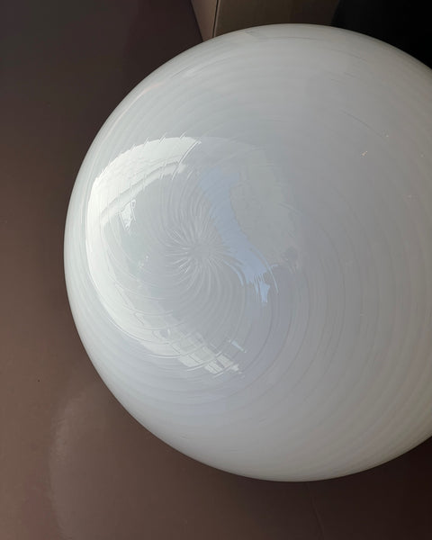 Vintage Murano white swirl ceiling lamp (D50)