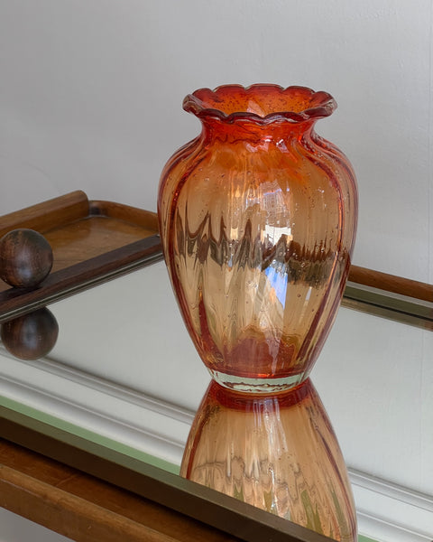 Vintage red/orange Murano vase