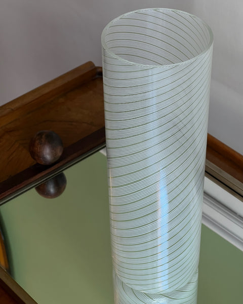 Vintage green / white swirl Murano vase