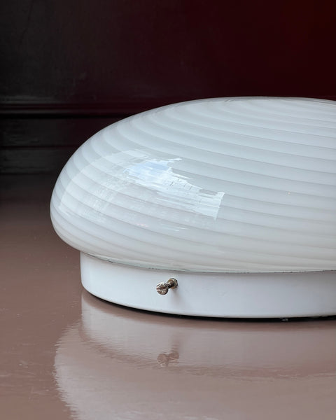 Vintage Murano white swirl ceiling/wall lamp (D30)