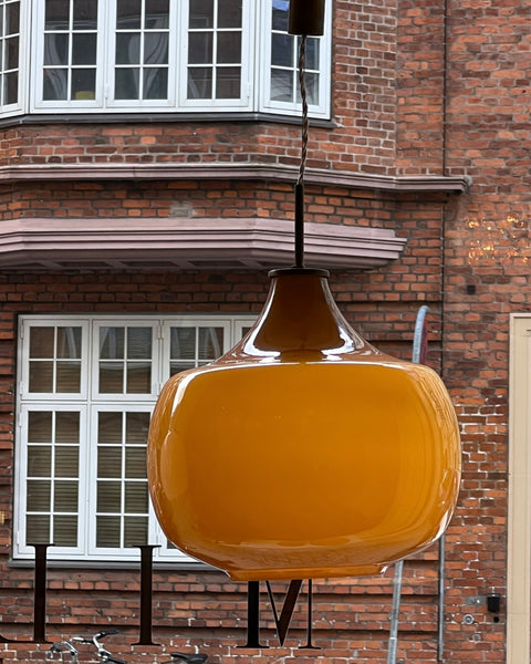 Vintage Massimo Vignelli Venini amber ceiling lamp (35 cm)