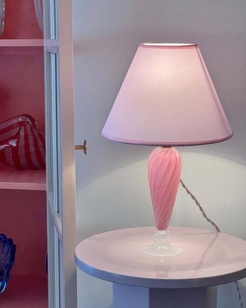 Vintage opal pink Murano table lamp (with shade)
