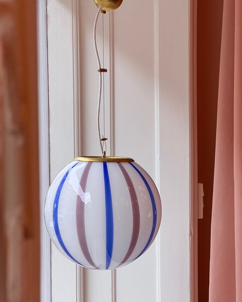 Ceiling lamp - Pink lavender / blue vertical stripes (D30)