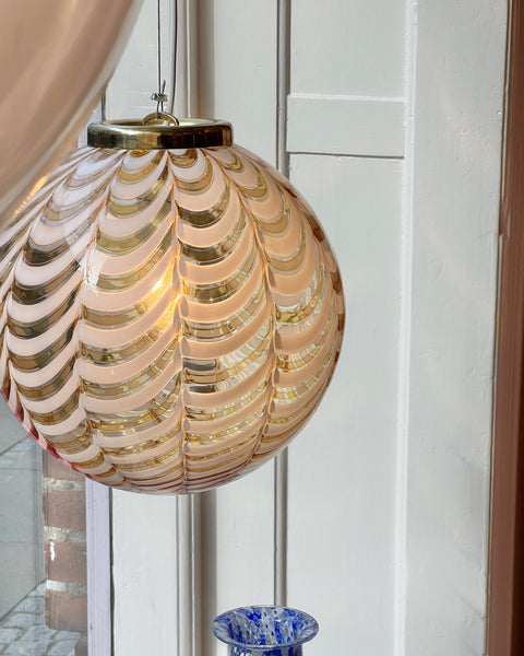 Vintage Murano golden/transparent patterned ceiling lamp (D30)