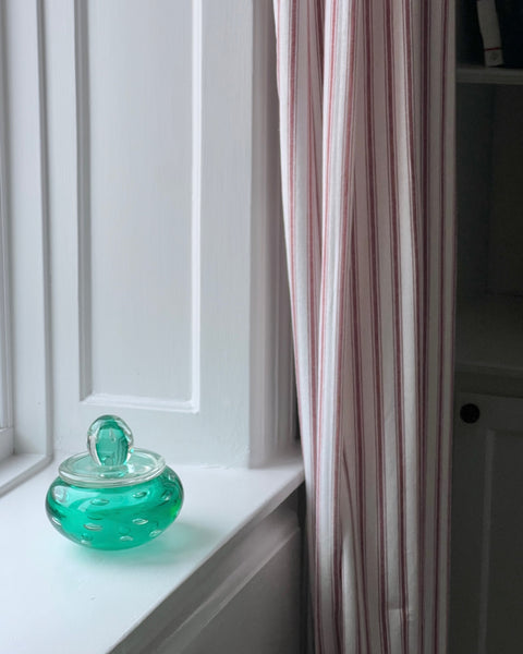 Vintage large green Murano bonbonniere