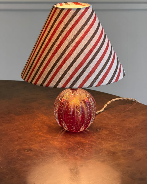 Vintage red/golden Murano table lamp (incl. lampshade)