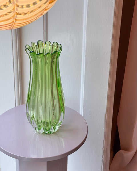 Vintage green Murano vase