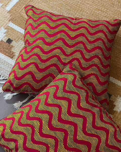 Bespoke cushion (yellow/red) (Only 1 available)