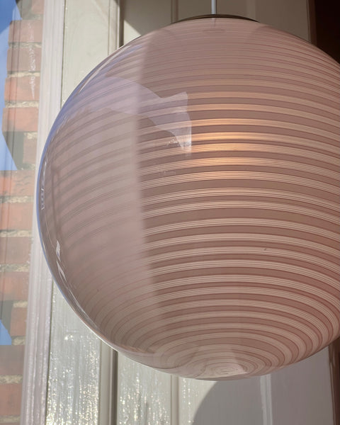 Vintage Murano light pink swirl ceiling lamp (D40)