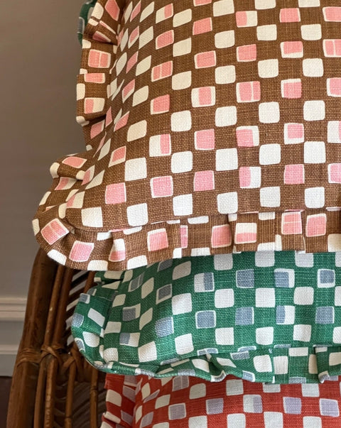 Faye ruffled cushion - Brown (Available upon request)