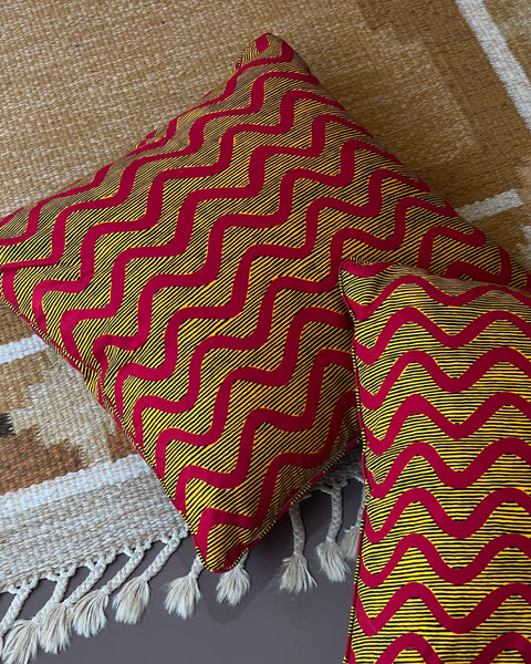 Bespoke cushion (yellow/red) (Only 1 available)