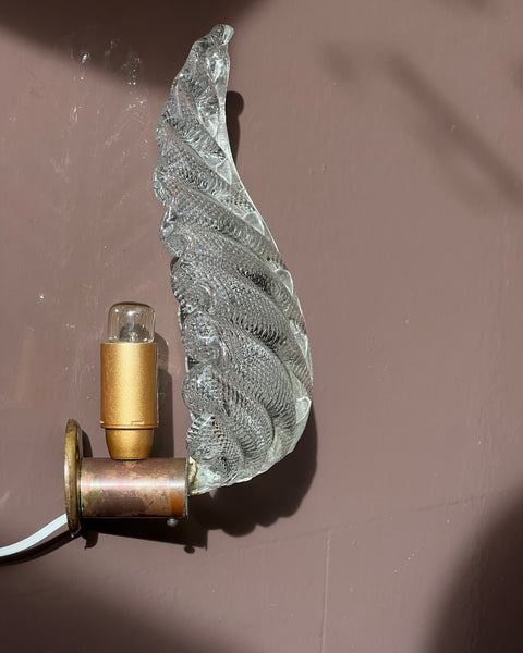 Vintage Murano leaf wall lamp