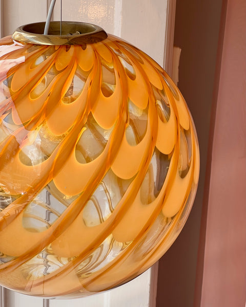 Vintage golden clear Murano ceiling lamp (D40)