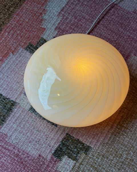 Vintage Murano yellow swirl ceiling/wall lamp (D28)