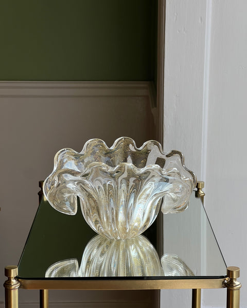 Vintage golden / clear Murano shell bowl