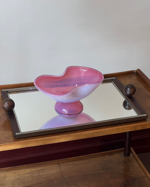Vintage opal pink Murano bowl