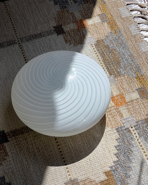 Vintage Murano white swirl ceiling/wall lamp (D36)