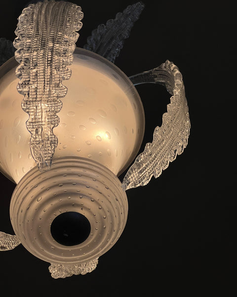Barovier and Toso classic Murano glass leaves chandelier