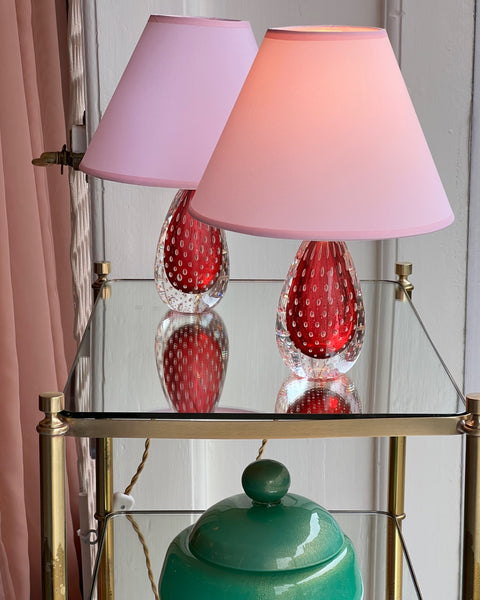 Vintage pink Murano table lamp (1 available)