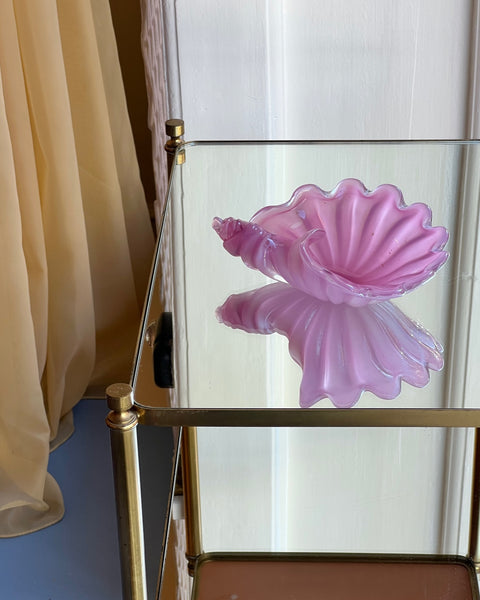 Vintage opal pink Murano shell bowl (1 available)