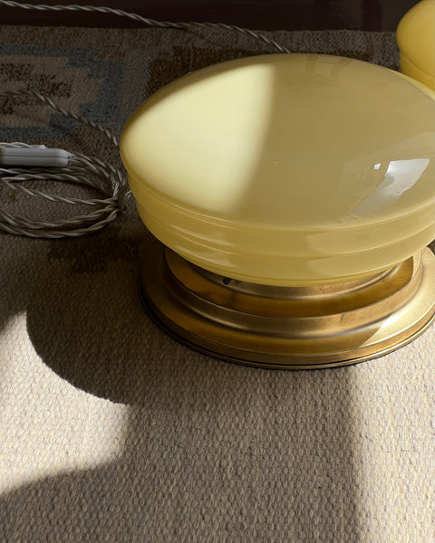 Vintage Murano opal yellow ceiling/wall lamp